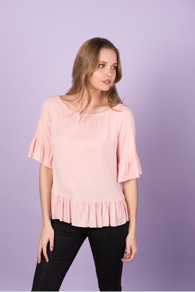 Imagen de BLUSA CUELLO BOTE C/ VOLADOS
