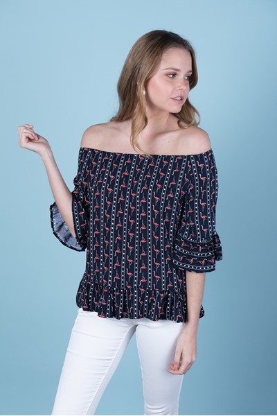 Imagen de BLUSA EST CUELLO BOTE C/ VOLADOS
