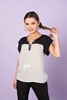 Imagen de BLUSA COMBINADA C/ BORLAS DE AJUSTE