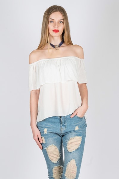 Imagen de BLUSA S/ HOMBROS C/ VOLADOS