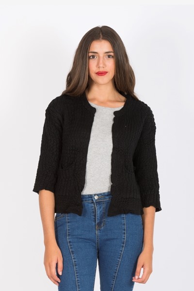 Imagen de SACO TEJ ABIERTO C/BOLSILLO