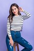 Imagen de CROP TOP RAYADO DISEÑO ACORDONADO