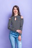 Imagen de CROP TOP RAYADO DISEÑO  Y MANGA ABIERTA