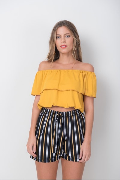 Imagen de CROP TOP STRAPLESS CON VOLADO