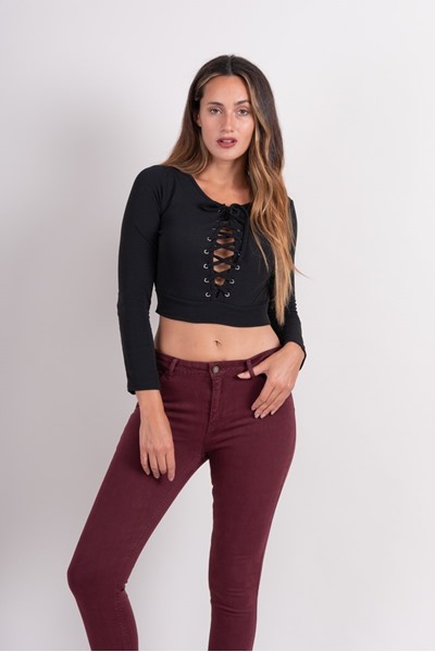 Imagen de CROP TOP C/ DISEÑO ACORDONADO