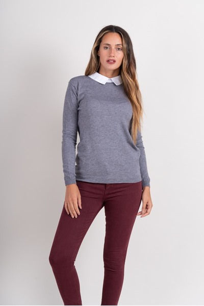 Imagen de BUZO TEJIDO C/ CUELLO CAMISA