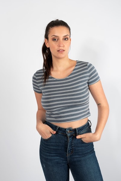 Imagen de CROP TOPO RAYADO FINO
