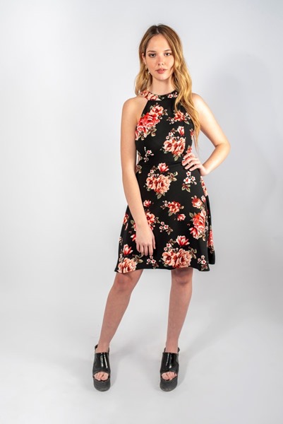 Imagen de VESTIDO CUELLO ALTO ESTAMPADO