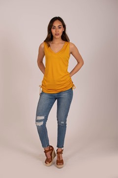 Imagen de BLUSA EN V FRUNCIDA C/ LAZOS DE AJUSTE