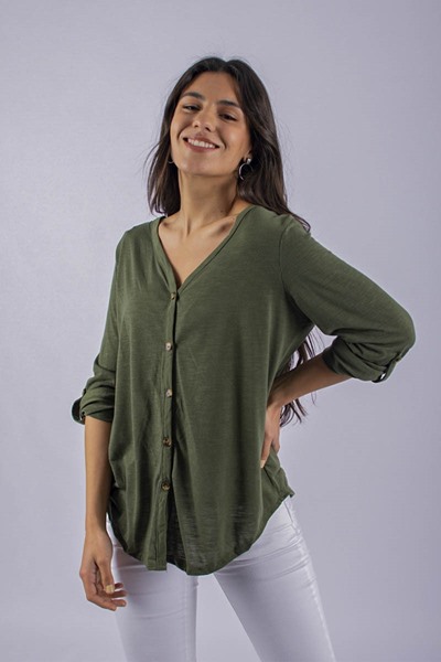 Imagen de BLUSA C/ BOTONES Y ESCOTE DETRÁS