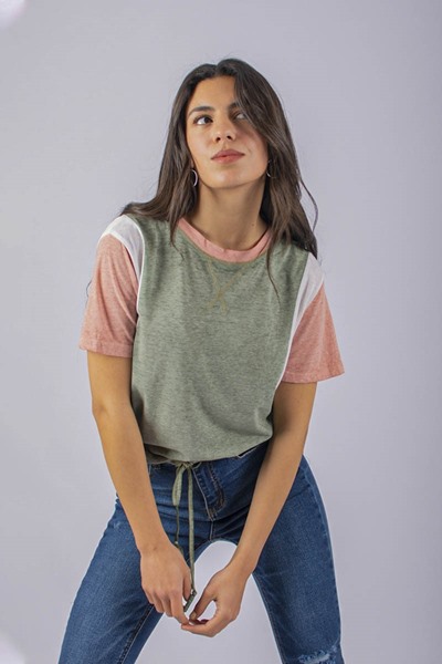 Imagen de REMERA CAMBINADO C/ LAZO