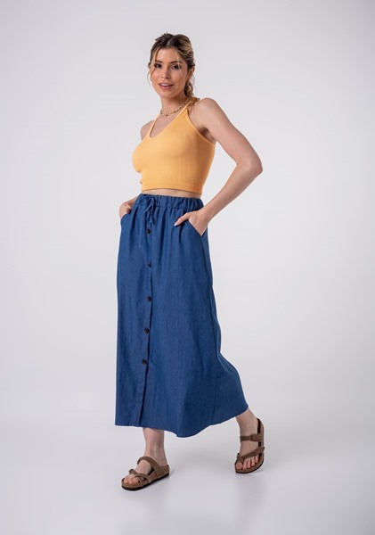 Imagen de FALDA LARGA CON BOTONES