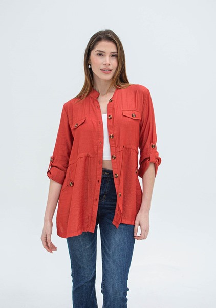 Imagen de CAMISA CUELLO MAO CON DISEÑO