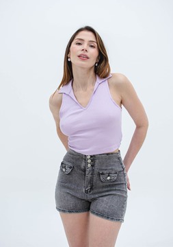 Imagen de CROP TOP C/ CUELLO POLO