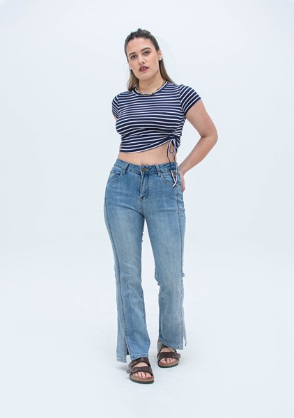 Imagen de JEAN WIDE LEG C/ LYCRA Y ABERTURA