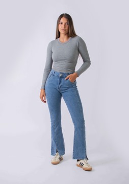 Imagen de JEAN WIDE LEG CON DISEÑO C/ LYCRA