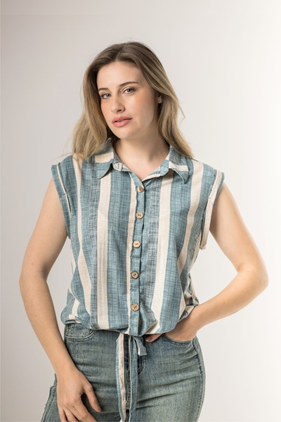 Imagen de BLUSA A RAYAS ANUDADA
