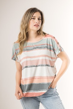 Imagen de BLUSA A RAYAS / BOTONES