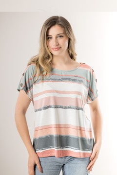 Imagen de BLUSA A RAYAS / BOTONES