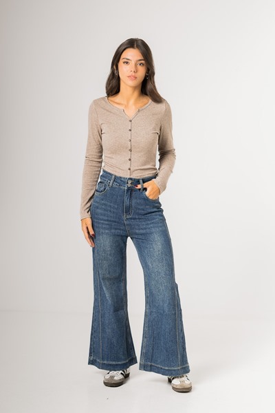 Imagen de JEAN WIDE LEG C/ DISEÑO ELASTIZADO