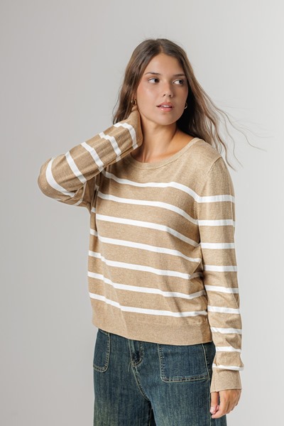 Imagen de BUZO TEJIDO COMBINADO A RAYAS