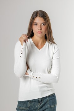 Imagen de BUZO HILO C/ BOTONES EN MANGA