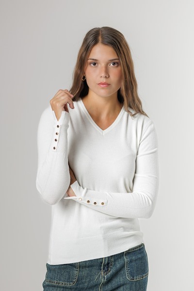 Imagen de BUZO HILO C/ BOTONES EN MANGA