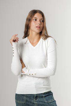 Imagen de BUZO HILO C/ BOTONES EN MANGA