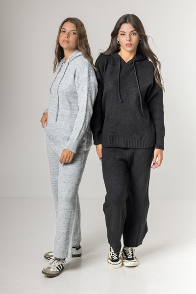 Imagen de SET BUZO TEJIDO C/ CAPUCHA  C/ PALAZZO