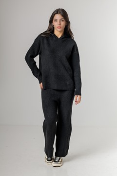 Imagen de SET BUZO TEJIDO C/ CAPUCHA  C/ PALAZZO