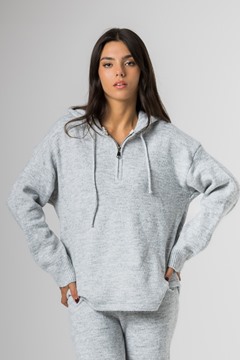 Imagen de SET TEJIDO BUZO CON CAPUCHA Y PALAZZO