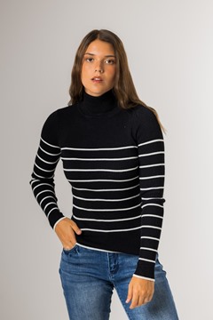 Imagen de POLERA TEJIDA A RAYAS