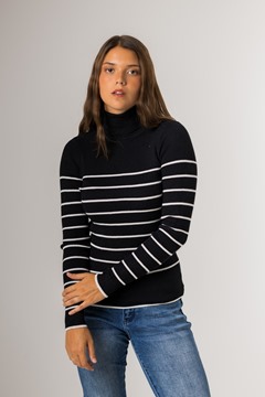 Imagen de POLERA TEJIDA A RAYAS