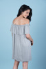 Imagen de VESTIDO CUELLO BOTE C/ VOLADO EN ESCOTE