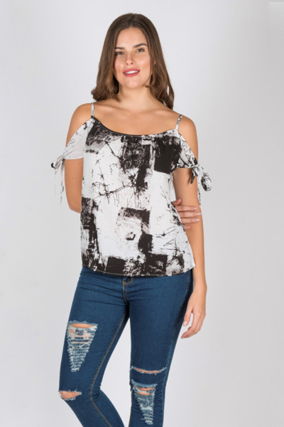 Imagen de BLUSA EST. C/ MANGA ABIERTA DE ANUDAR