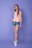 Imagen de BLUSA M/C CON LAZO CON BORLA