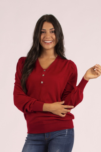 Imagen de BUZO TEJIDO C/ BOTONES EN ESCOTE