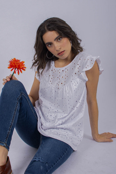 Imagen de BLUSA MANGA C/ VOLADO
