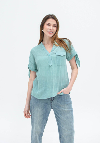 Imagen de BLUSA C/ MANGA ANUDADA C/ BOLSILLO