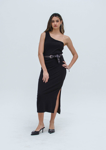 Imagen de VESTIDO LARGO ASIMETRICO