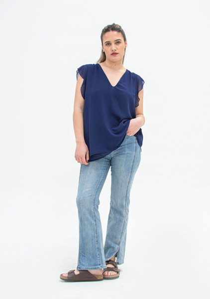 Imagen de BLUSA MANGA VOLADO PLUS SIZE