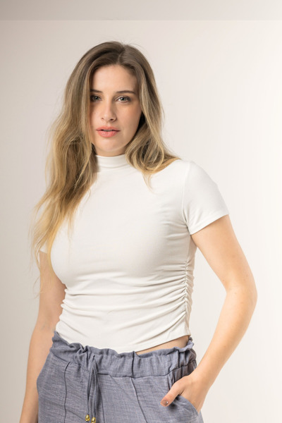 Imagen de BLUSA CUELLO ALTO C/ DISEÑO
