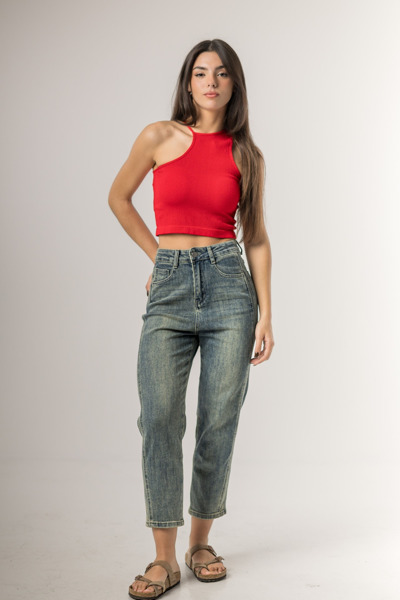 Imagen de JEANS MOM C/ DISEÑO Y LYCRA