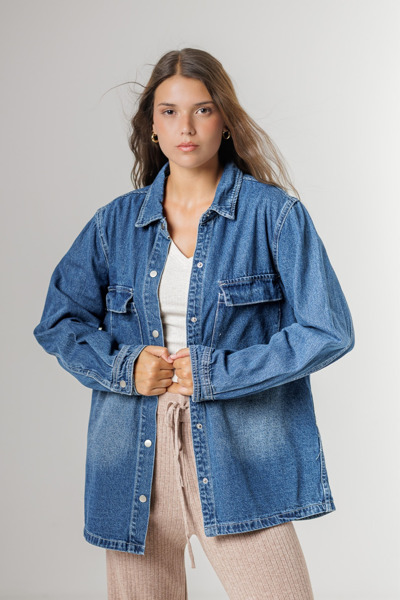 Imagen de SOBRECAMISA JEAN  ELASTIZADA